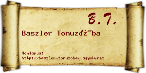 Baszler Tonuzóba névjegykártya